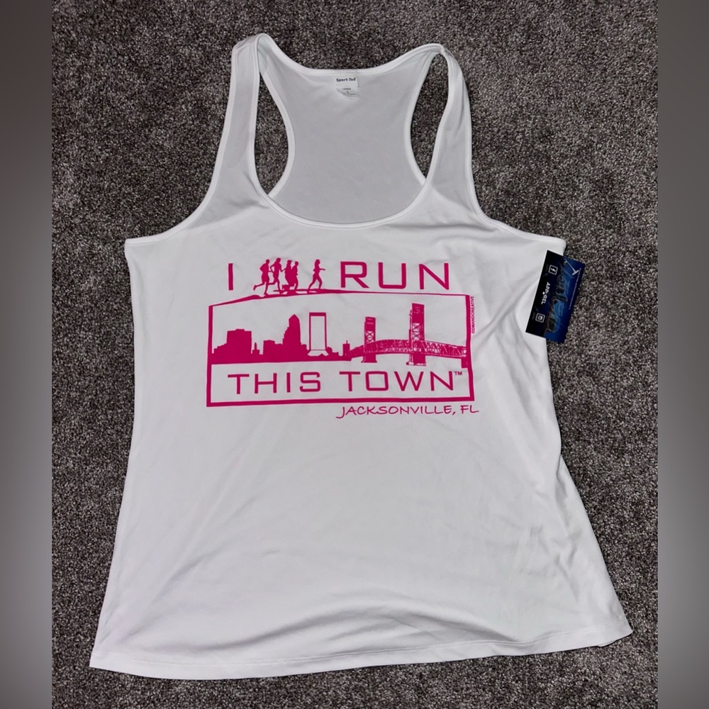 JAX 904 Women's White Running Tank Top, Size Large (L)
